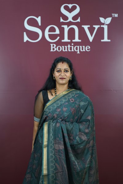 Dola Silk Teal & Dark Green