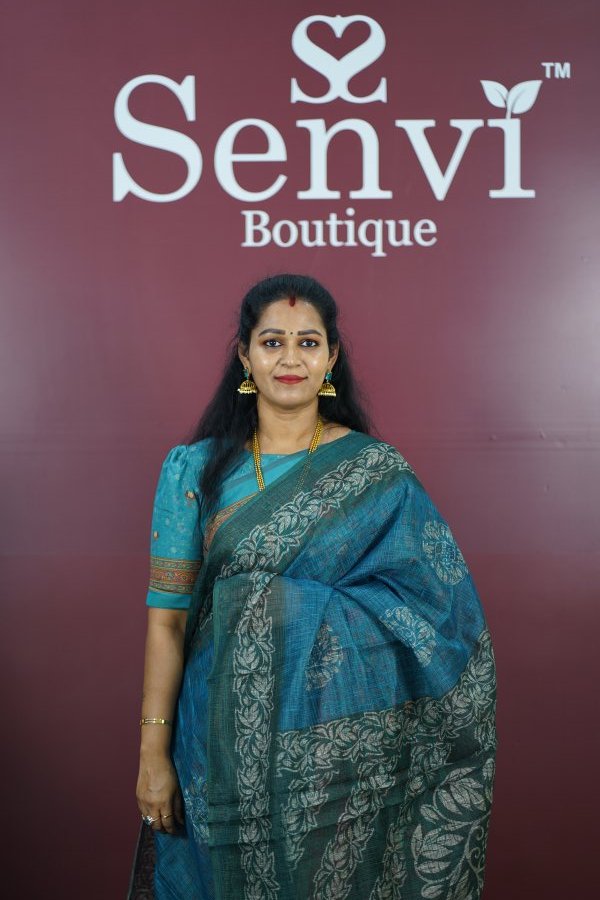 Jute Cotton Peacock Blue