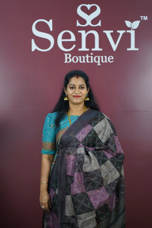 Jute Cotton Purple & Black