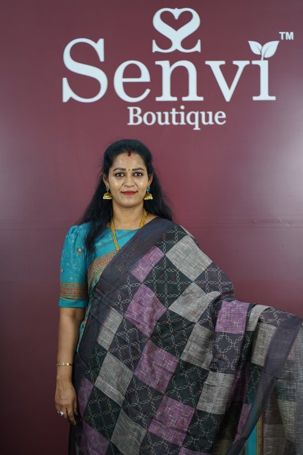 Jute Cotton Purple & Black