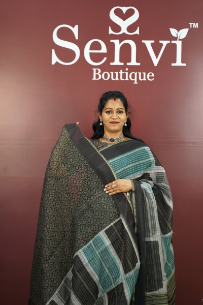 Soft Linen Black with Green