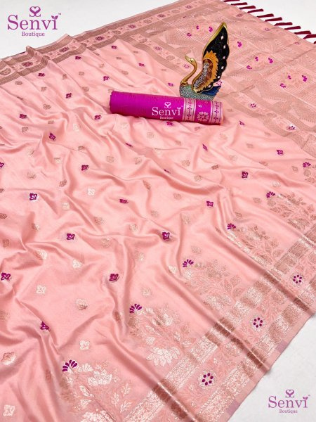 Peach Color Banarasi Silk