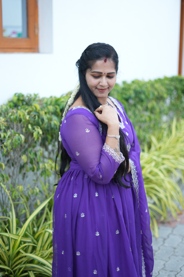 Anarkali Suits Dark Purple