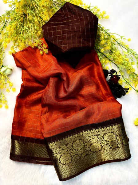 Orange Dola Zari Checks
