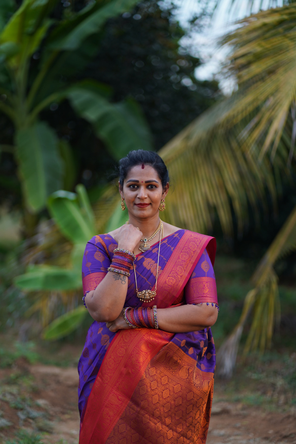 Purple Premium Kanchi Cotton