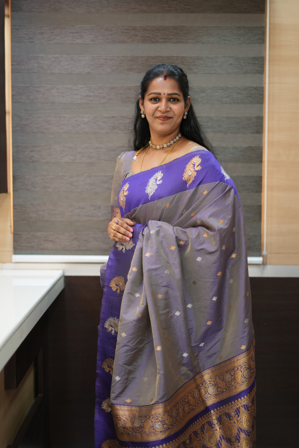 Purple Banarasi Silk