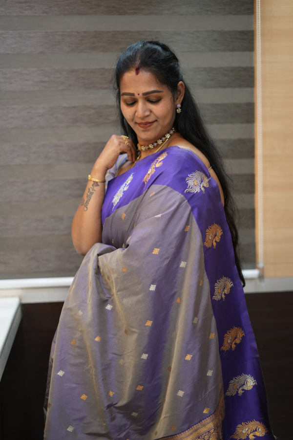 Purple Banarasi Silk