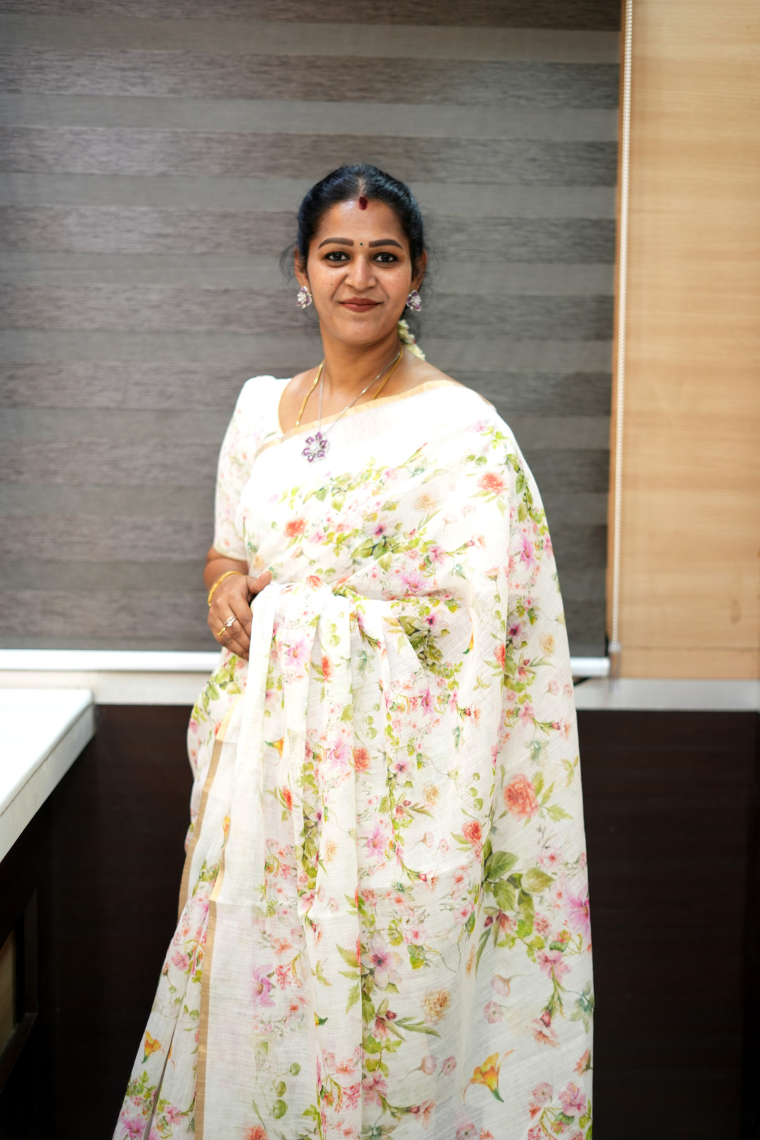 White Soft Linen Saree