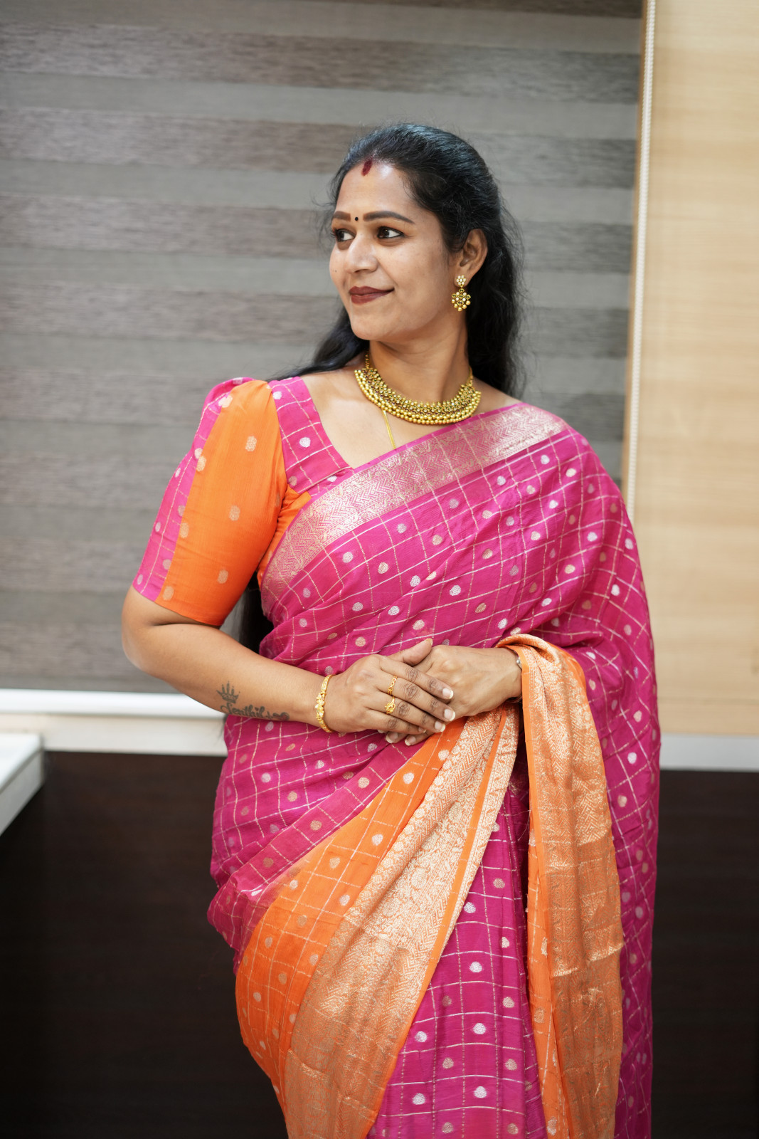 Pure Chinon Saree