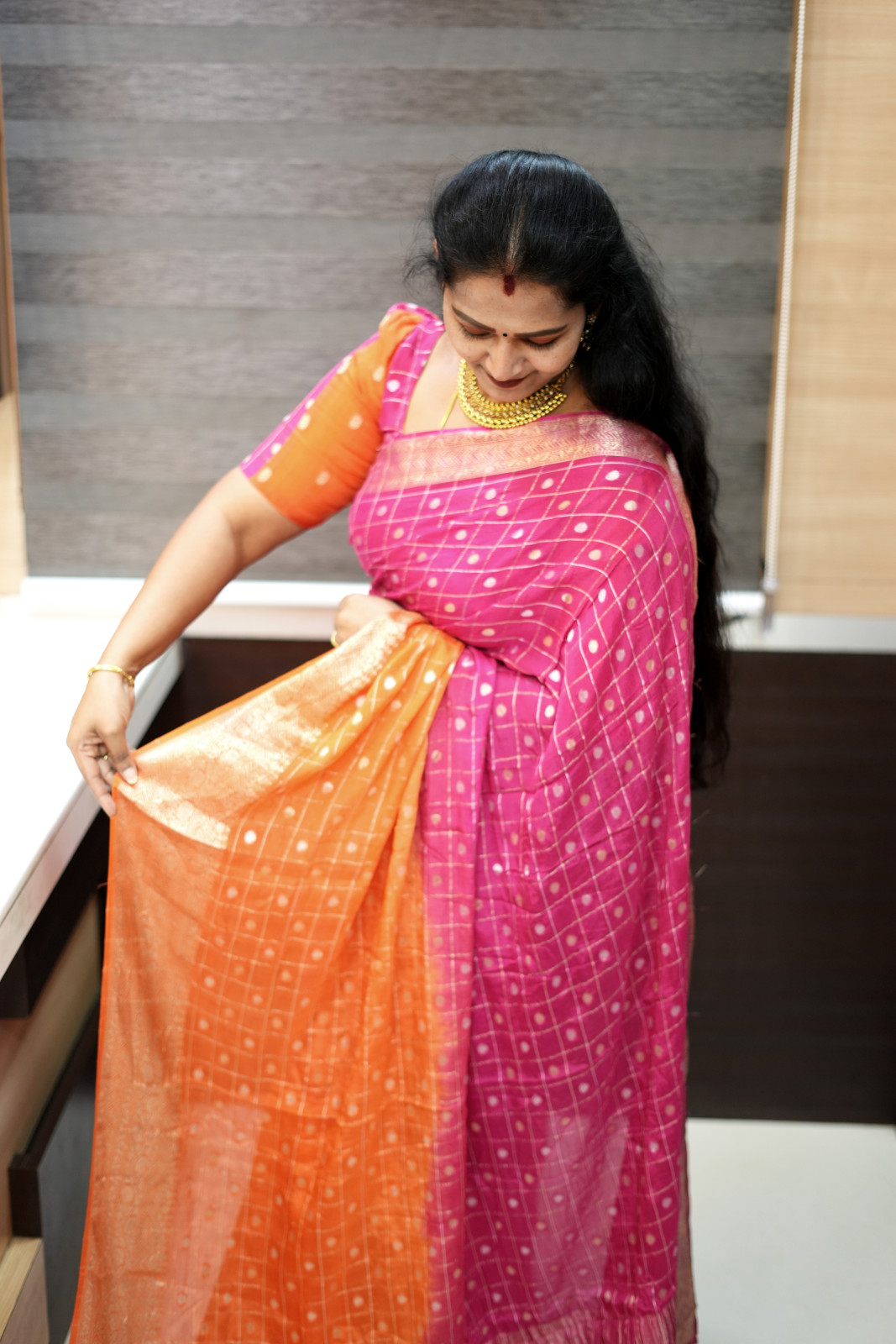 Pure Chinon Saree